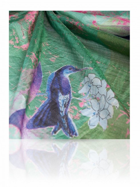 Палантин Женский SN-VINTAGE.BIRD/TURQUE